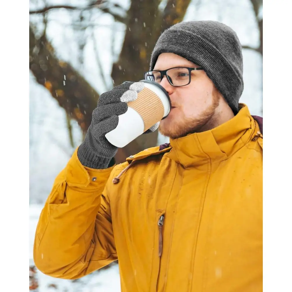 Комплект из 100 зимних шапок унисекс и перчаток с сенсорным экраном для мужчин и женщин — теплая объемная шапка и перчатка в подарок