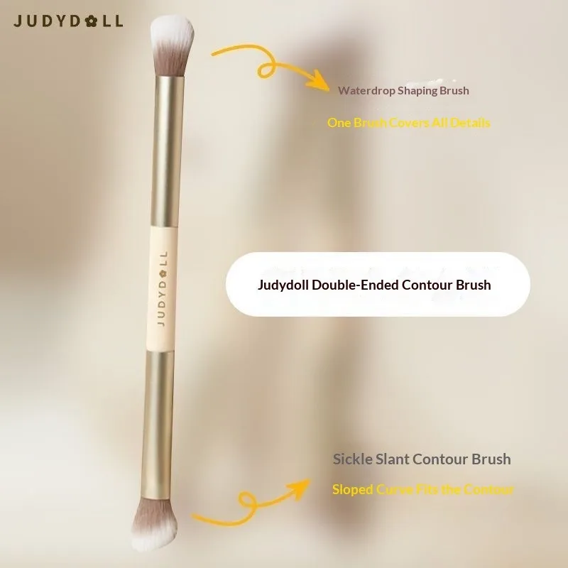 Judydoll デュアルエンド コンター ブラシ - アイシャドウ、鼻の輪郭形成、顔の輪郭形成用のソフトメイクアップブラシ、初心者に最適