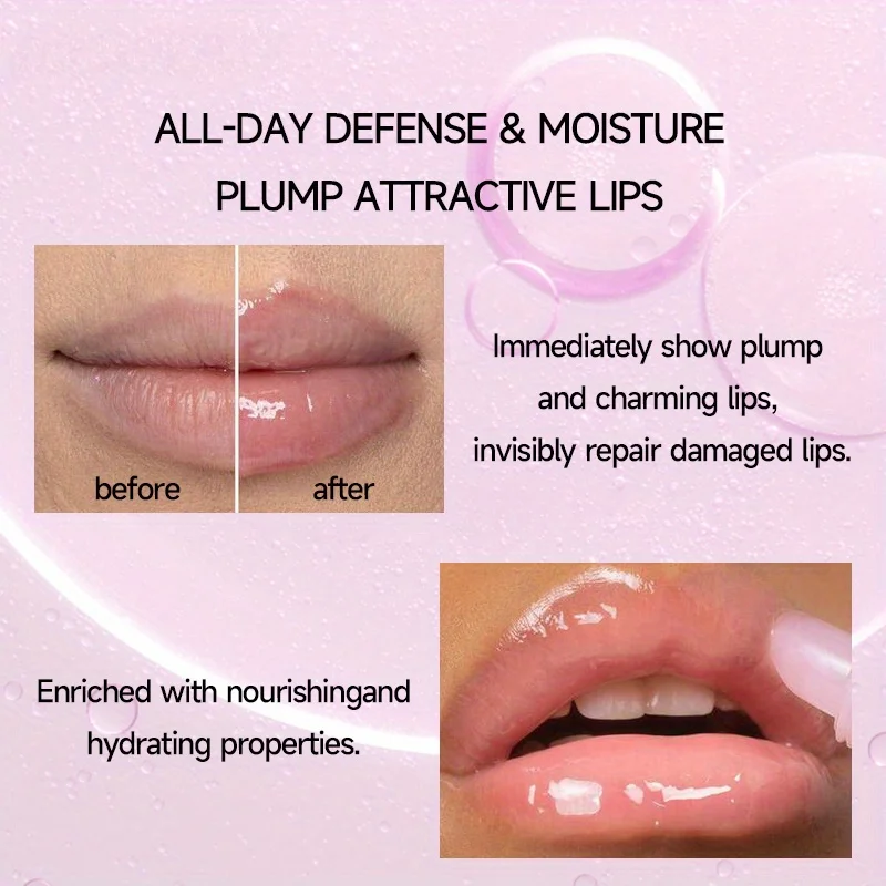 Shimmer Lip Oil Tinted For Fuller Lip Effect, Collagen Lip Gloss, Moisturizing Lip Care Extreme Volume Lip Essence Lips Enhancer