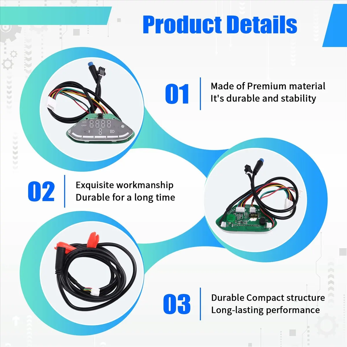 

Контроллер двигателя X07A S1-E9T DC 36В с дисплеем и кабелем для скутера V4EE 8.5 дюймов, 20/25 км/ч, запчасти