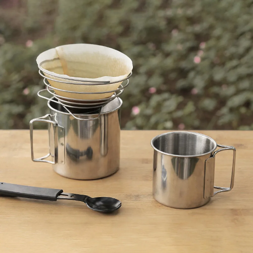 Portable Foldable Coffee Dripper Stainless Steel Compact Cone Filter for Brewing Reusable Household Coffee Filter