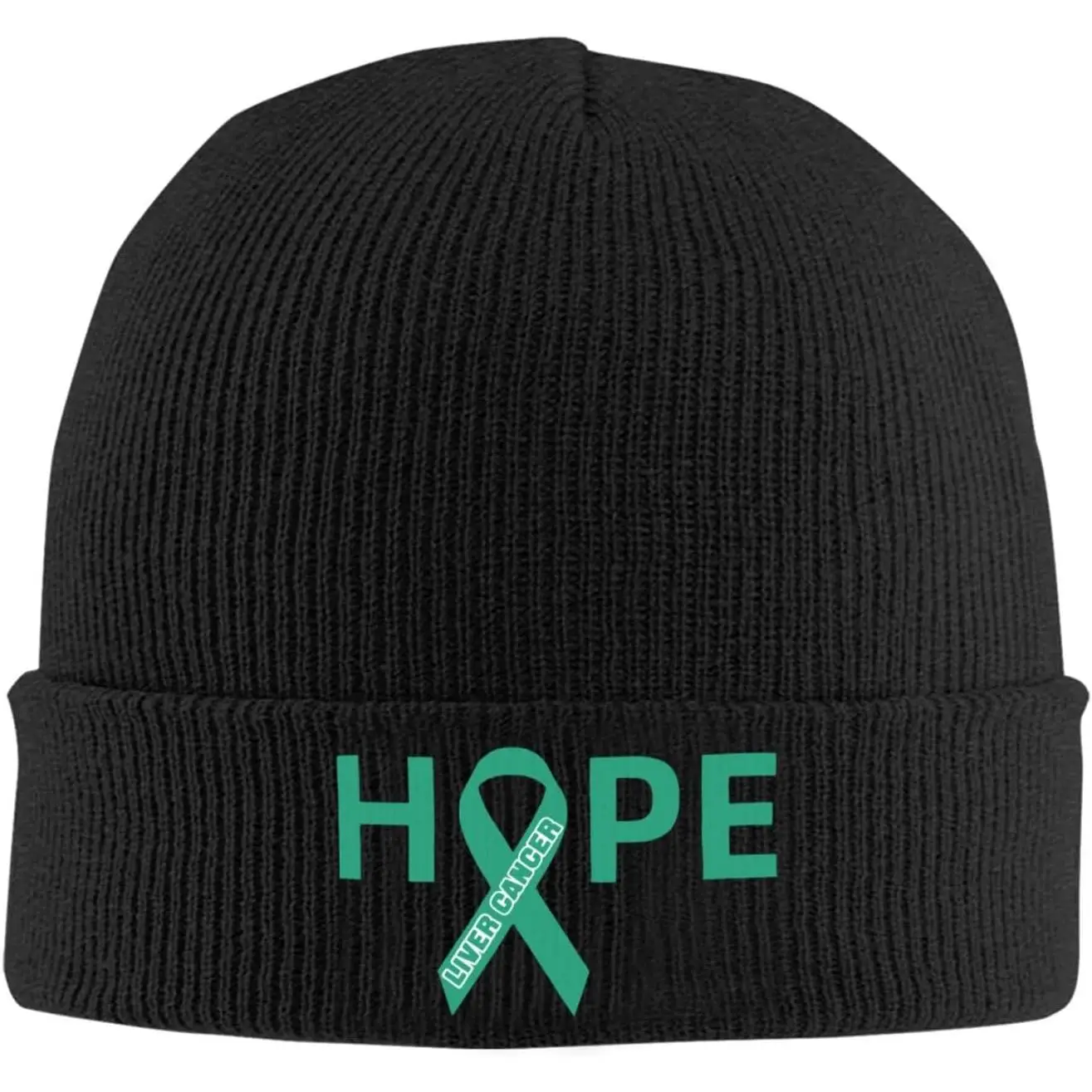 

Hope Liver Cancer Survivor Awareness Winter Beanie Hat Warm Skull Knit Hat Ski Caps Chemo Caps Daily Wear Camping Knitted Beanie