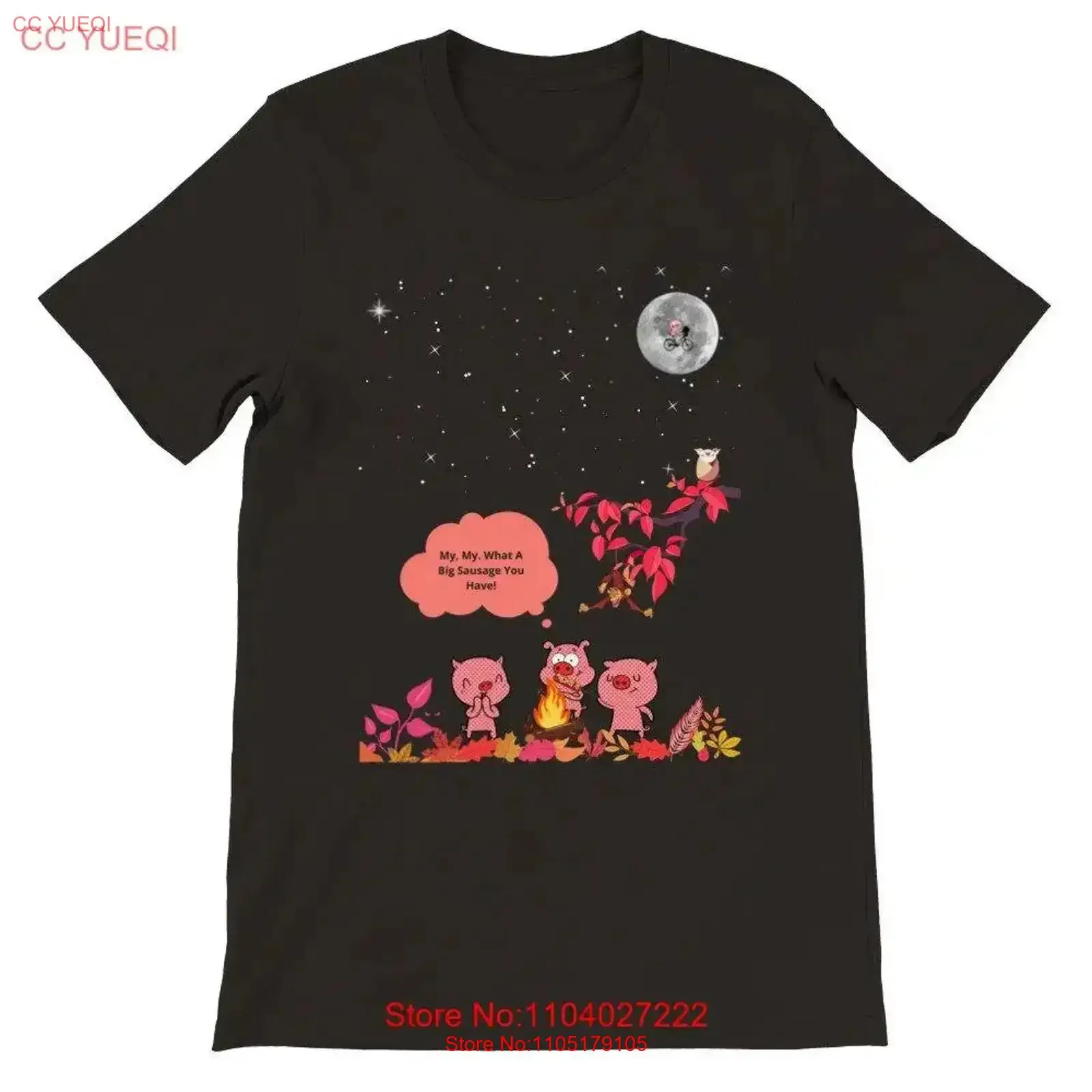 Funny Three Little Pigs Design Camp Outside And Grab Yourself A Sausage Premium Crewneck T shirt vintage Washed Casual