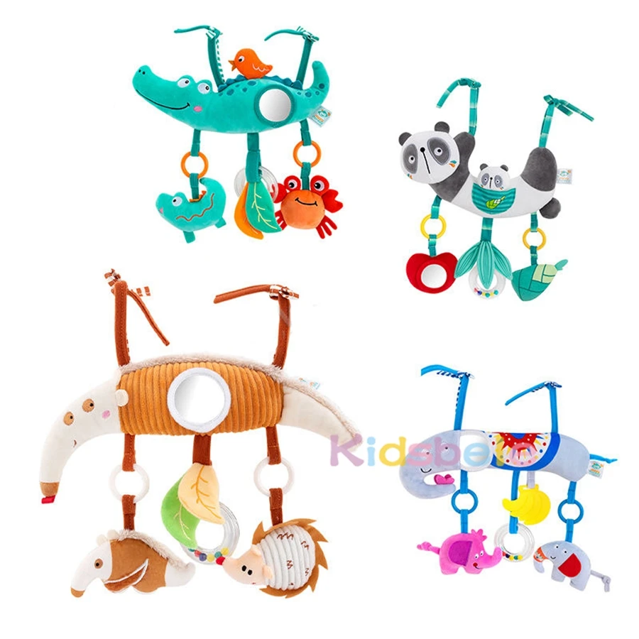 ของเล่นเสริมพัฒนาการเด็กแบบติดรถเข็นเด็ก – สัตว์หลากสีสัน, ตุ๊กตาขนนุ่มมีเสียง, เสริมพัฒนาการสมองและการเล่นเสริมประสาทสัมผัส