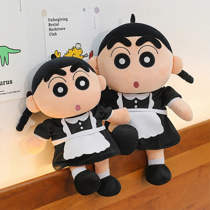 

Crayon Shin Chan Maid Plush Toy Black Dress Shin Chan Doll Sleeping Pillow Stuffed Animal for Kids Birthday Xmas Gift Soft Cute