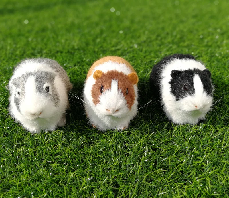 

Kids Cognitive Animal Toy Model Cute Simulation Guinea Pig Plush Doll Toy Ultra-realistic Hamster Desktop Ornament Decorations