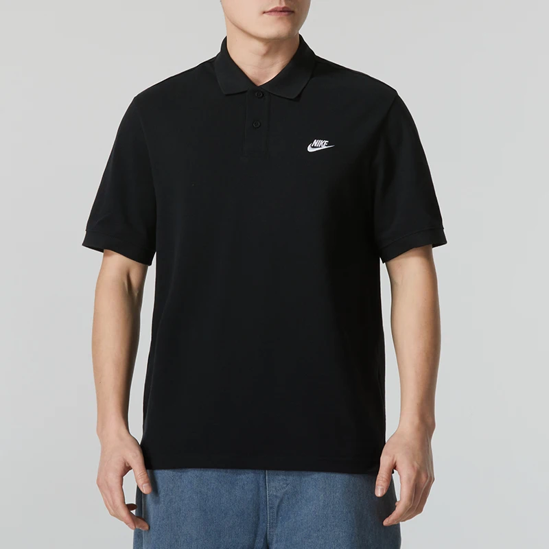 Nike Polo Shirt Men's Short-Sleeved Running Comfortable Breathable Sportswear Morning Exercise Team Uniform Lapel T-Shirt