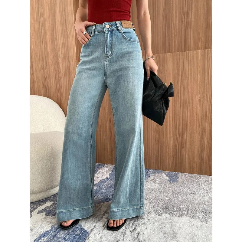 

Women Denim Pant Jeans Vintage Wide Leg Long Pants Casual Loose High Waist Straight Trousers Y2k Streetwear Elegant Work 2026