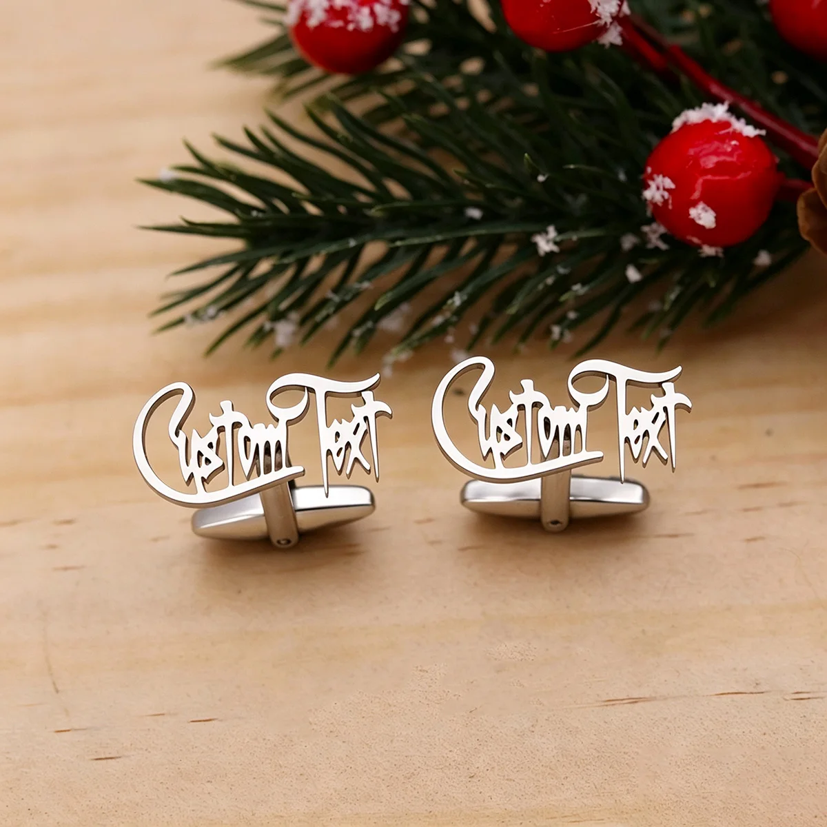 Custom Script Name Cufflinks For Men Personalized Engraved Initial Cufflinks Anniversary Birthday Father's Day Present