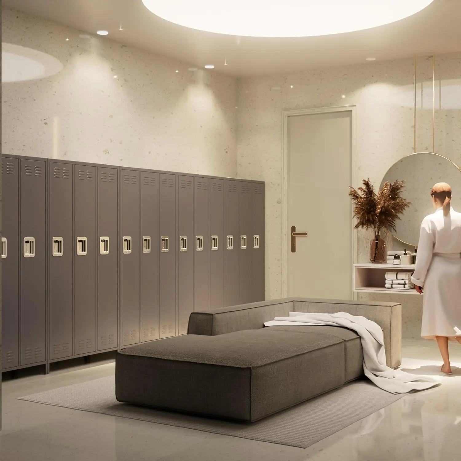 خزانة تخزين معدنية من أوبابو مع 3 أبواب، خزانة معدنية للموظفين مع 9 خطافات للمدرسة والمكتب والصالة الرياضية والمنزل