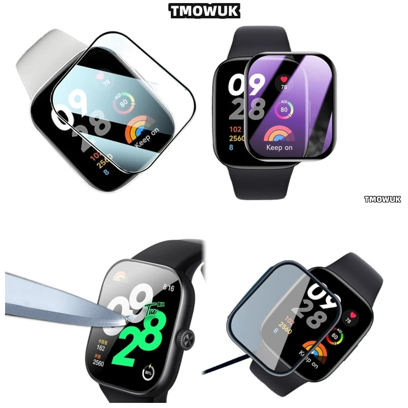 

For Xiaomi Redmi Watch 2 3 4 5 MOVE Lite Active - 3D Curved Anti-Scratch Screen Film - Soft - Full Cover PMMA