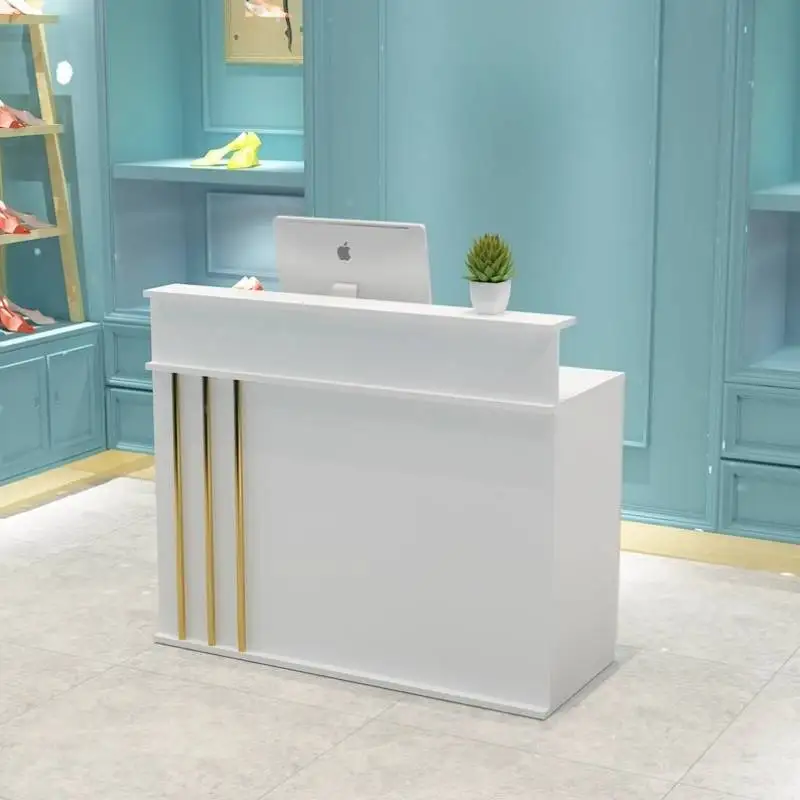Banchi reception vintage di design Cassetti vintage Banchi reception classici di lusso Mobili reception moderni in legno bianco Mostrador