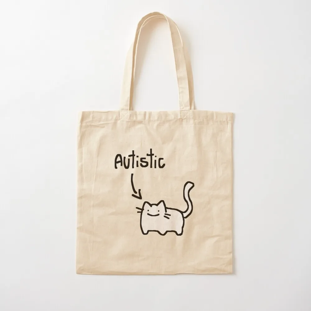 

autistic cat Tote Bag reusable grocery bags the tote bag Canvas Tote Bag