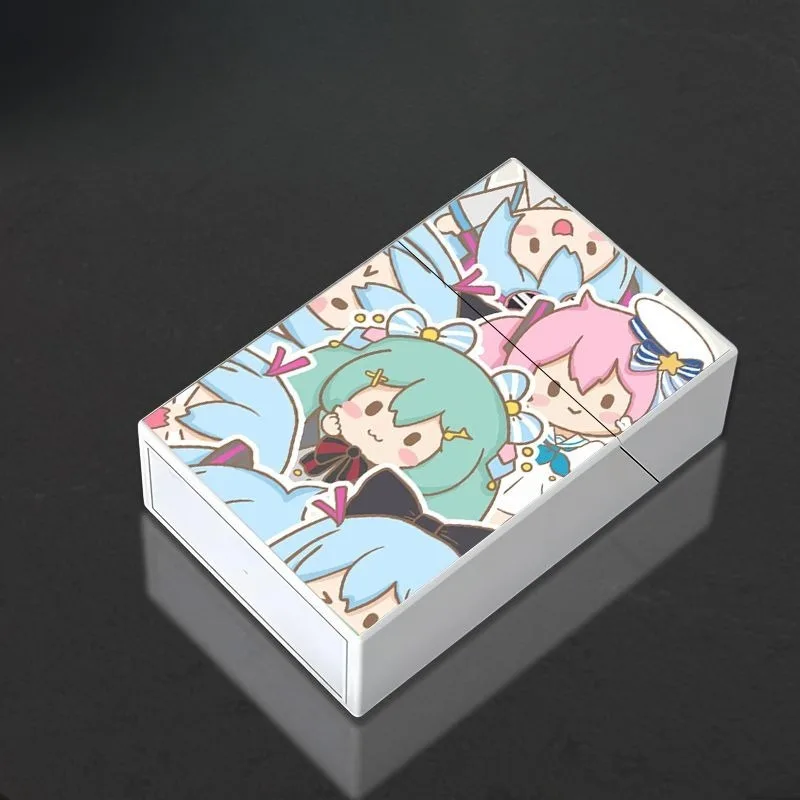 

New Hatsune Miku anime kawaii plastic cigarette case cute cartoon peripheral creative personality Miku mini jewelry storage box