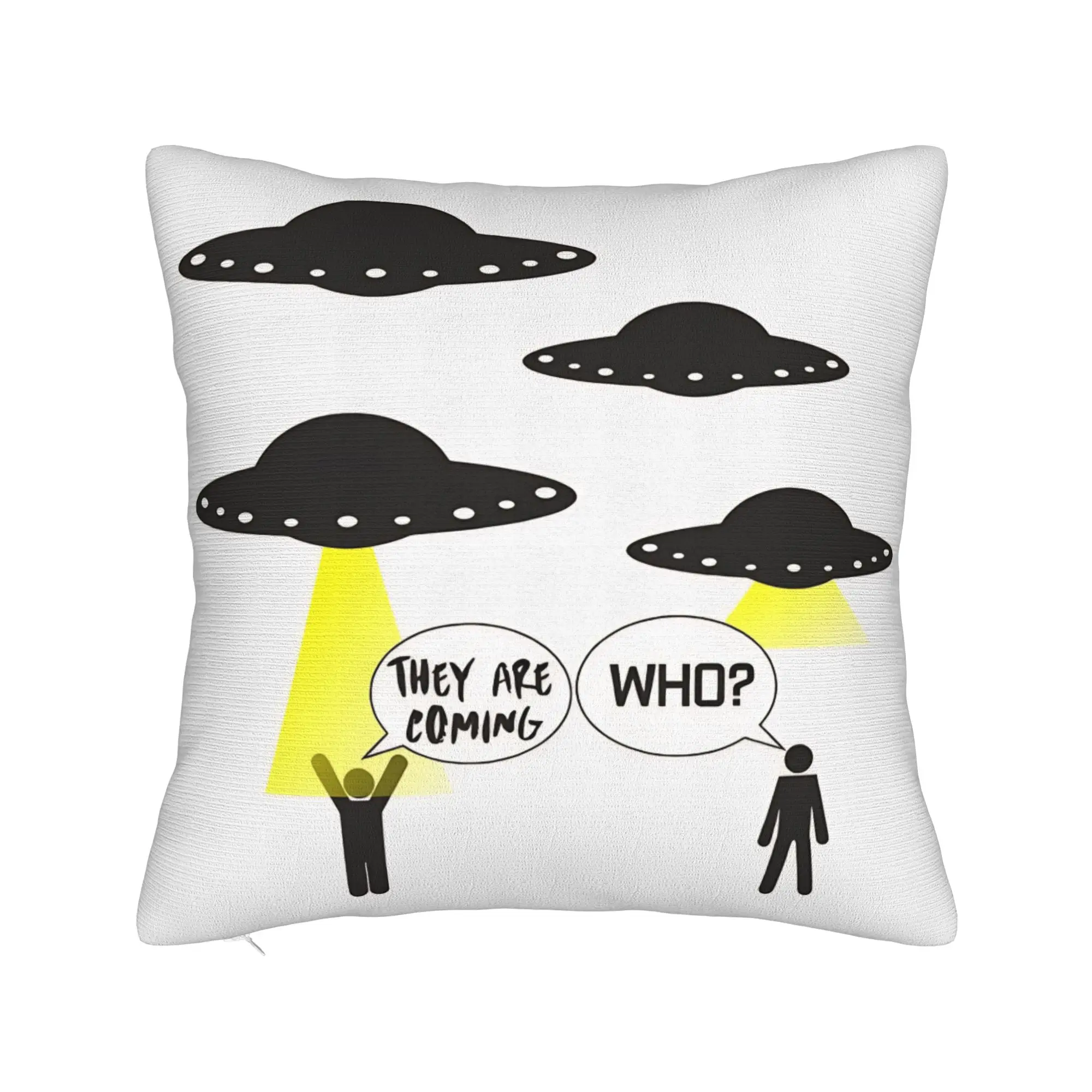 UFO We Come To Party Funny Alien Pillow Cover  Comfy Cushion Cover Novelty Pillow Case For Office Car Home Decor