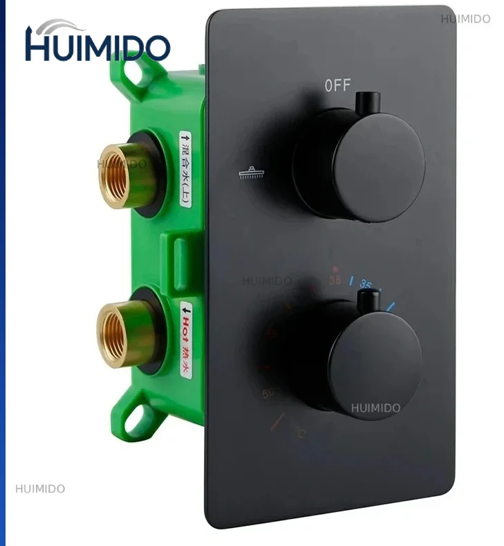 Solid Brass Trim With Volume Theremostatic Mixing Female Connections Water Temperature Concealed Control Diverter
