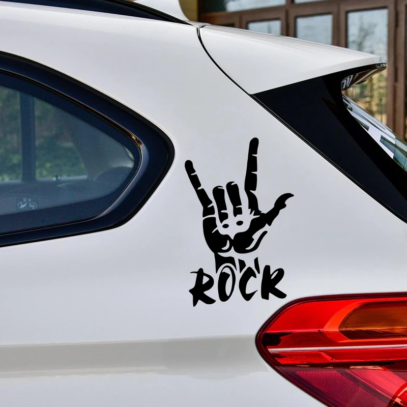 Skeleton Rock Hand Rock‑n‑Roll Waterproof Vinyl Car Sticker Decal For Window Bumper Motorcycle Helmet Laptop DIY Exterior Decor