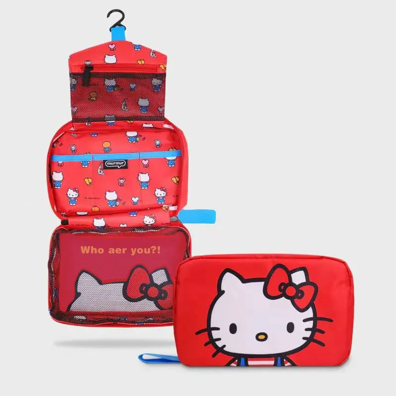 

Sanrio, Hello Kitty Складная портативная косметика для путешествий многофункциональная Пылезащитная сумка для хранения висячие кавайные аниме аксессуары