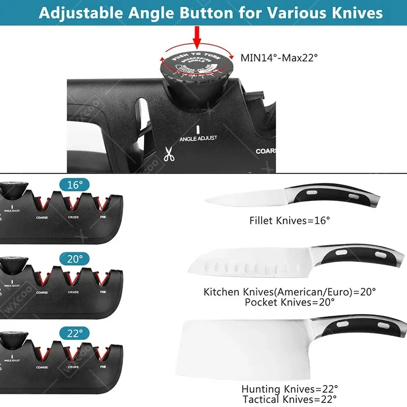 Precision Adjust Knife Sharpener Kitchen Knife Sharpener to Repair Restore Polish Blades Scissors Knife Sharpening Grinder