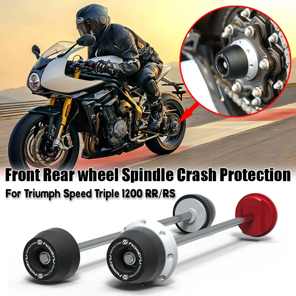 

For Triumph Speed Triple 1200 RS 2021-2024 / Speed Triple 1200 RR 2022-2024 RR Front Rear wheel Spindle Crash Protection