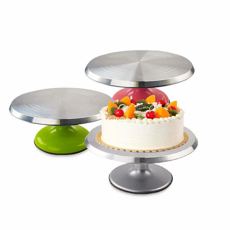 Alloy Cake Stand Baking Tools 12 Inch Mounted Cream Cake Table Turntable Rotating Table Stand Base Turn Around Decorating Table