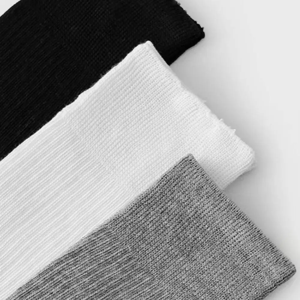 

Fashion Lolita JK Calf Socks Solid Color Open Toe Knee High Socks Cotton Breathable Mid-tube Stocking Women