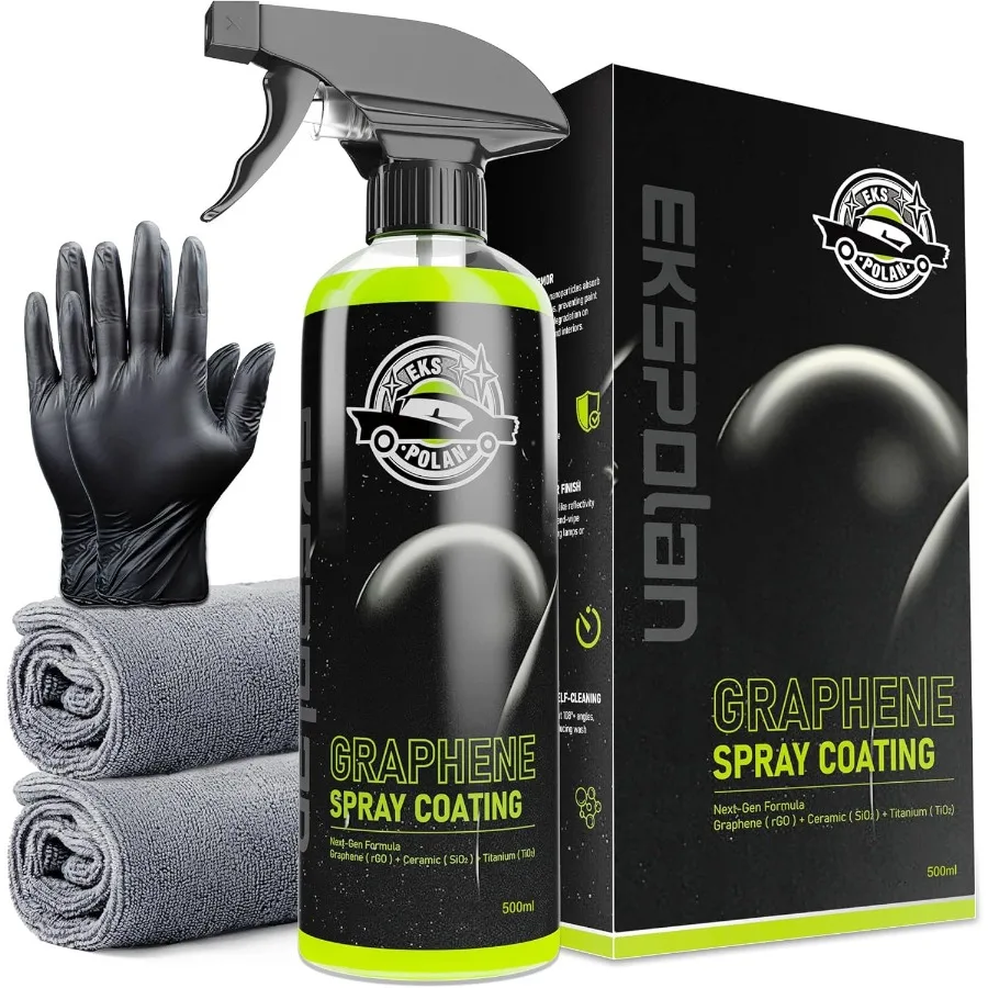 

Графеновое спрей-покрытие 16.9 унций, УФ-керамическое покрытие для автомобилей, 3-в-1, воск-спрей нового поколения для невероятно глянцевого и гладкого покрытия