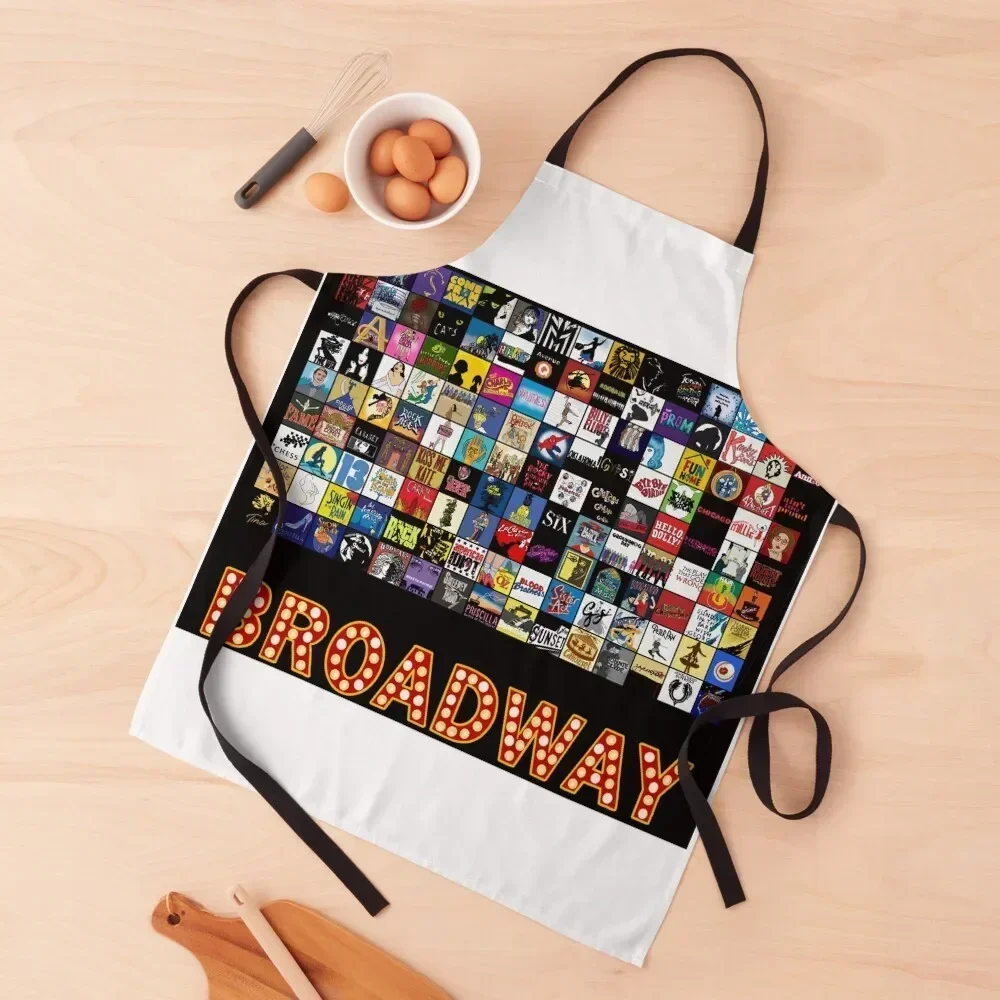 

Broadway Musical Theatre Logos - Hand Drawn Apron Women's Home Clothes painters For Women For Kitchen Apron