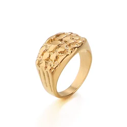 1PC Stainless Steel Mens Nugget Ring Hip Hop Fashion Jewelry Gifts