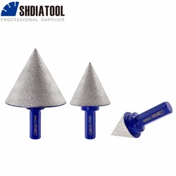 SHDIATOOL Dia20-50mm Hex Shank Diamond Chamfer Milling Bits Tile Porcelain Ceramic Marble Grinding Hand Drill Grinder Crowns