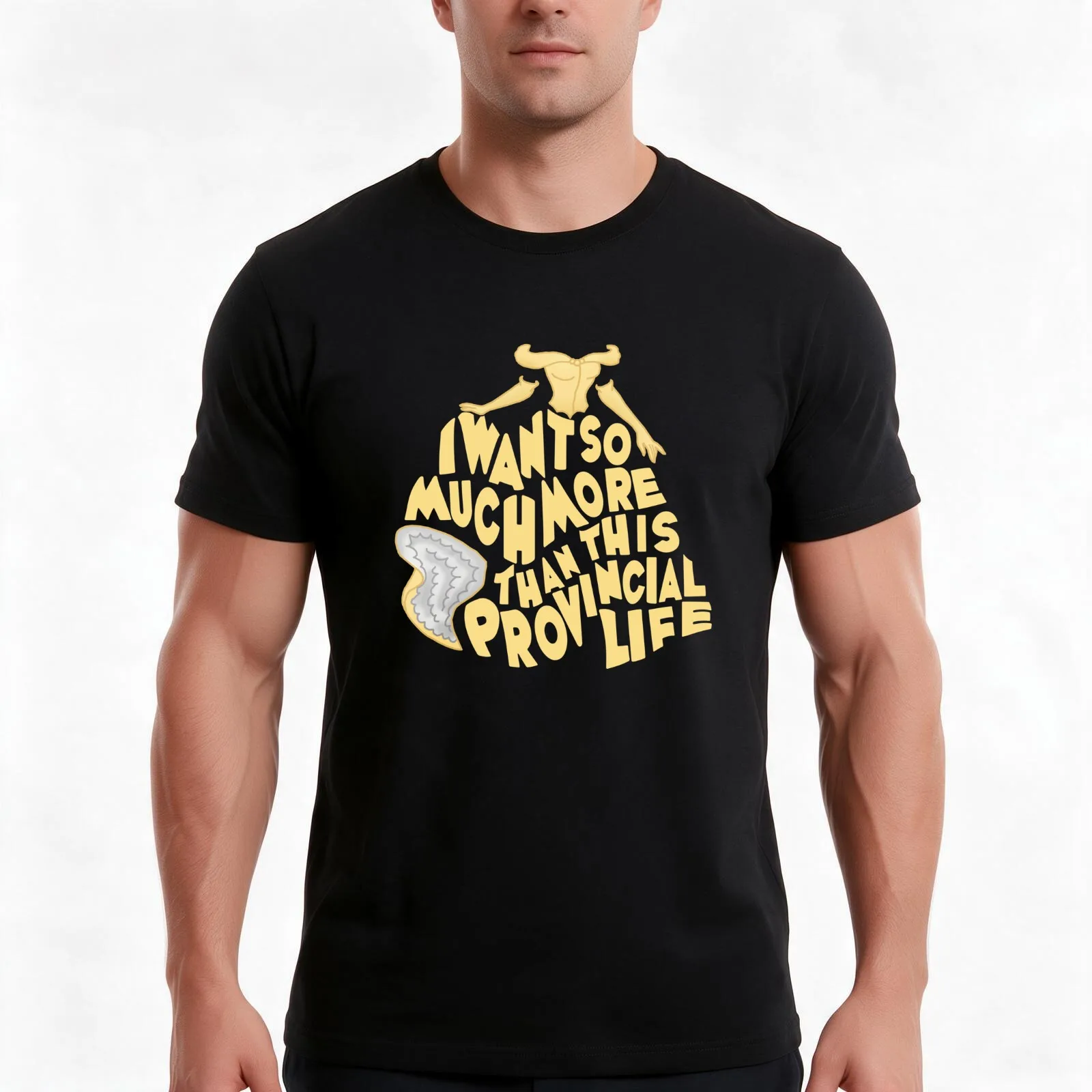 Provincial Life T-Shirt, Summer Casual Cotton Tee, Oversized Streetwear Tops, Vintage Graphic Print, Loose Fit Short Sleeve
