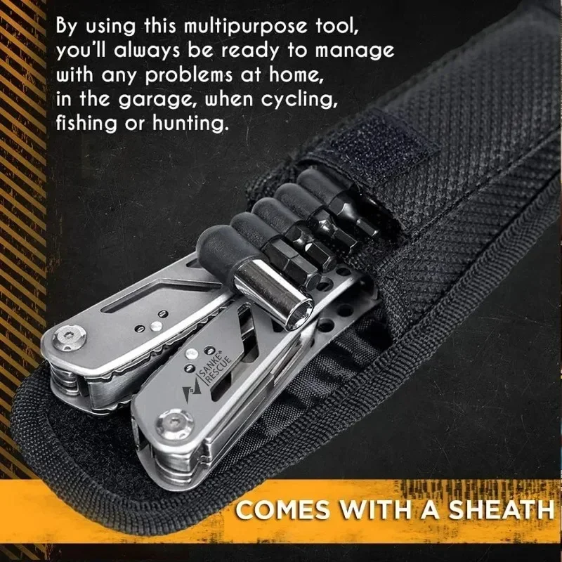 Compact Pocket Multitool with 420 Steel Pliers Essential EDC Gear for Camping, Hunting First Aid Repairs