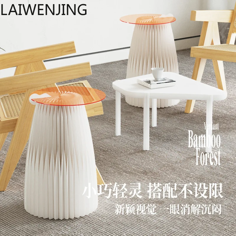 زاوية MJY عدد قليل من طاولة السرير لغرفة المعيشة وغرفة النوم، طاولة قهوة فاخرة قابلة للطي وخفيفة متنقلة وبسيطة #4