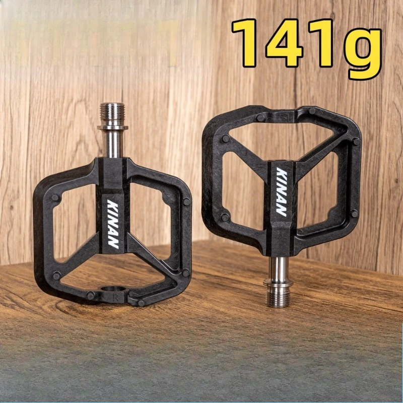 Carbon Fiber Titanium Alloy Axis 4 Bearing Pedal Ultralight Bicycle Pedals For Mountain Road Folding Bike MTB Cycling Parts