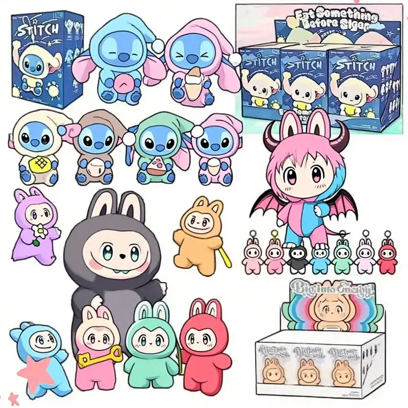 جودة عالية ل labubv3 غرزة صندوق أعمى لطيف الفينيل قلادة أفخم دمية كاواي الوحش مفاجأة صندوق المفاتيح الاطفال هدية الكريسماس #1