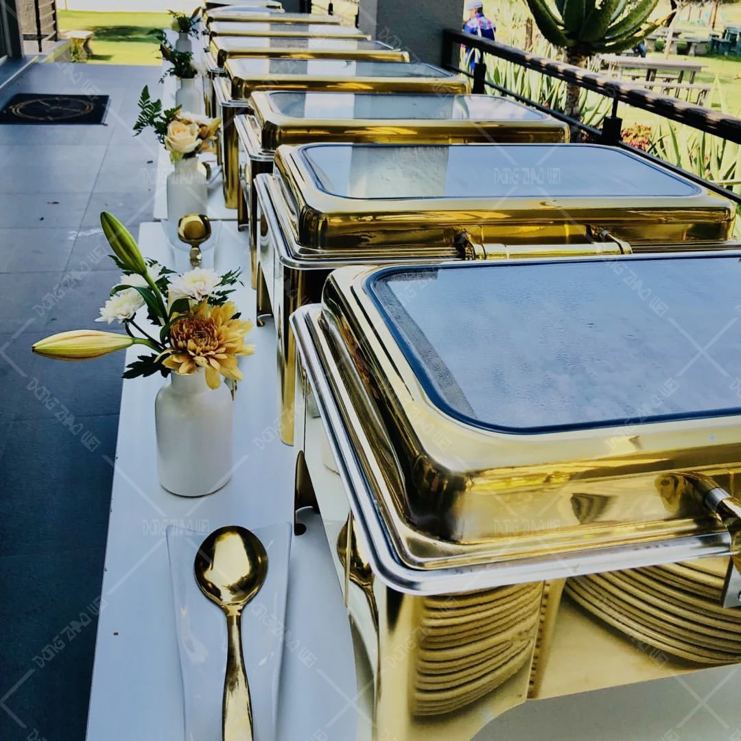 *Deluxe Restaurant Cater Dish Buffet Set Food Warmer Hydraulic Chaffing Dishes 9L Food Warmer Black Chafing Dish - view 2