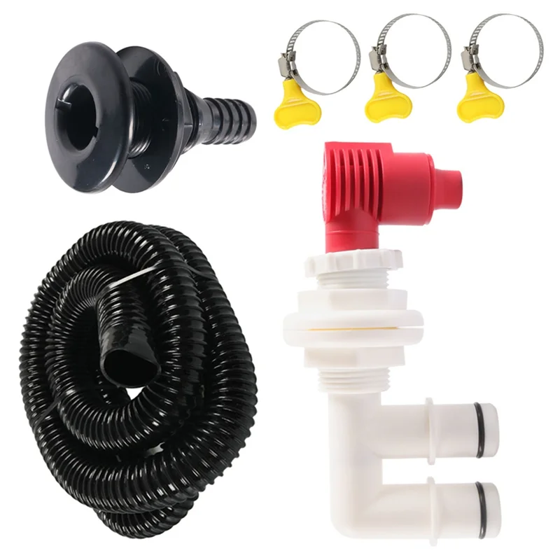 

Livewell Valve+ Marine Drain& Aerator Valve Set 3/4" Drain Port Fishing Boat Valve Kit 29Mm/2M Hose Included