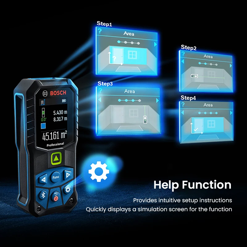 Imagem -02 - Localizador de Alcance a Laser Bluetooth Professional Bosch Glm Medição de Luz Verde Multiúso Medição de Fita Digital de Visualização