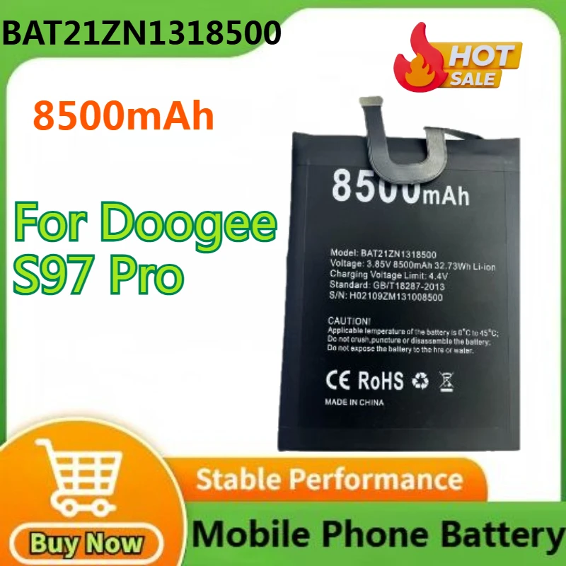 BAT21ZN1318500 بطارية ل Doogee S97 Pro 8500mAh ليثيوم أيون بطاريات قابلة للشحن تتبع رقم ملحقات الهاتف