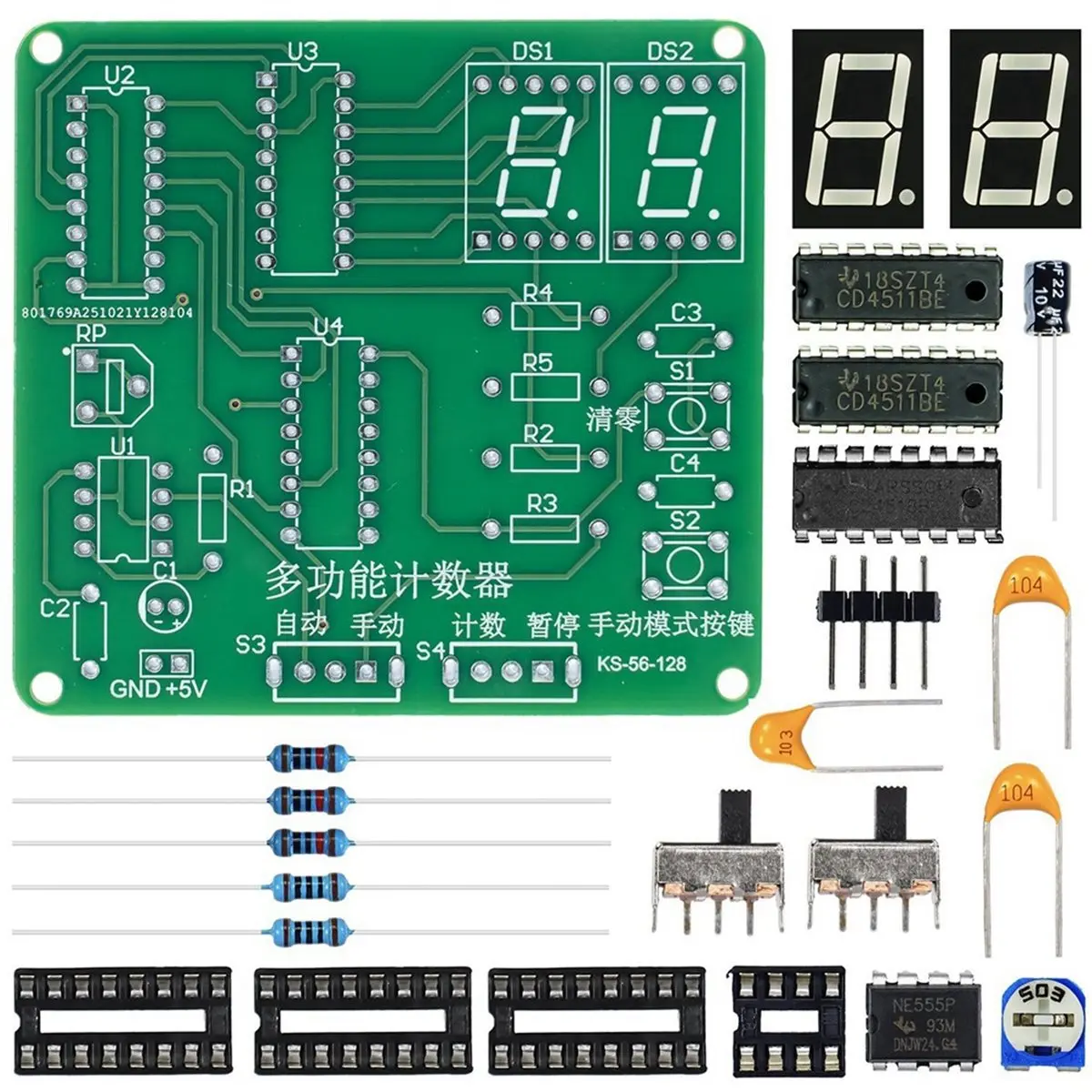 DIY Counter Circuit Kit DIY Soldering Practice Kit for Electronic Skills Training DIY Circuit Board Assembly Debugging