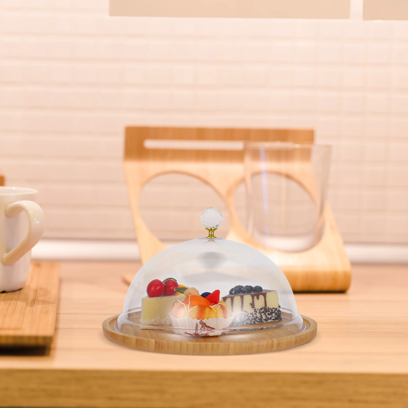 

Cake St Display Acrylic Cheese Board With Cover Clear Platter Plastic Dome Display Container Board Bread Platter