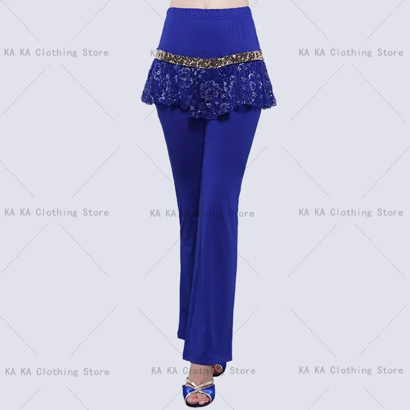Latin Dance Costume Square Dance Costume Women Skirt Pants Women Lace Dance Pants Practice Performance Clothes Long Pants Mother