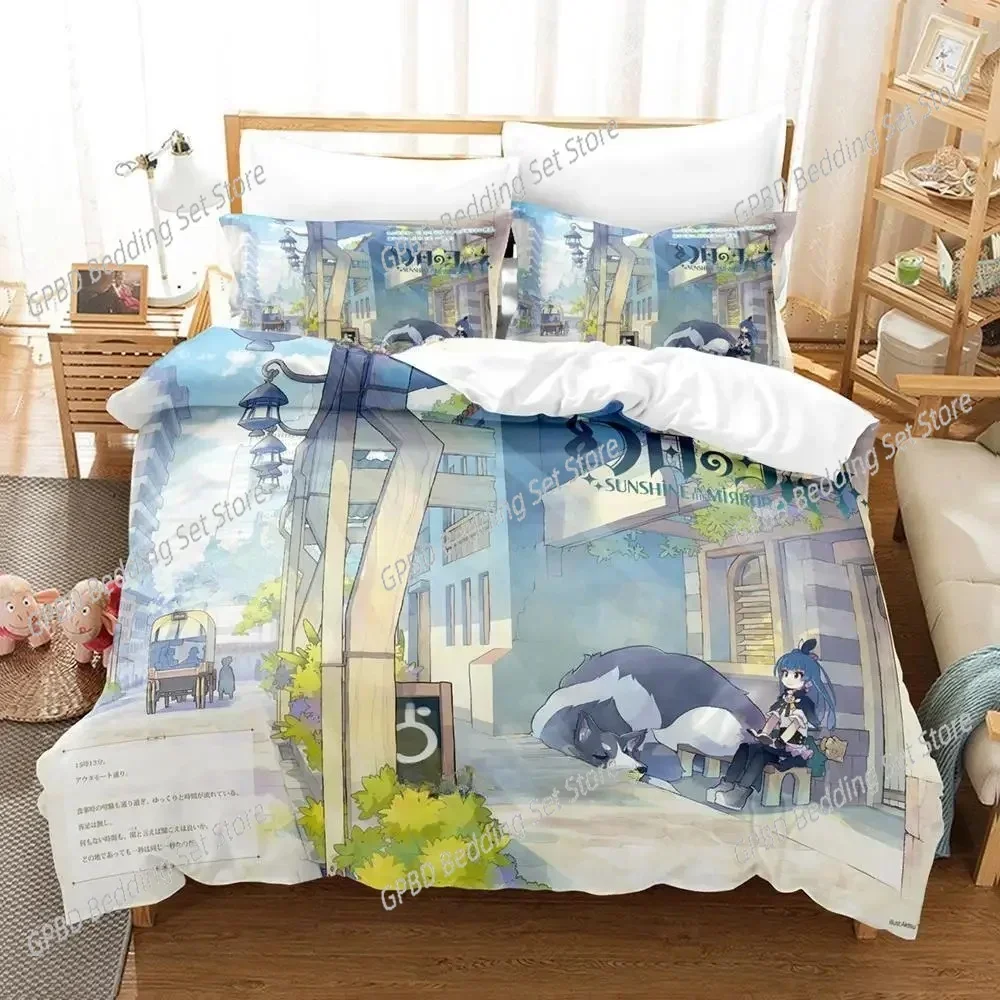 Yohane the Parhelion Sunshine in the Mirror 3D Bedding Set Duvet Cover Pillowcases Single Twin Full Queen King Size Home Decor Q