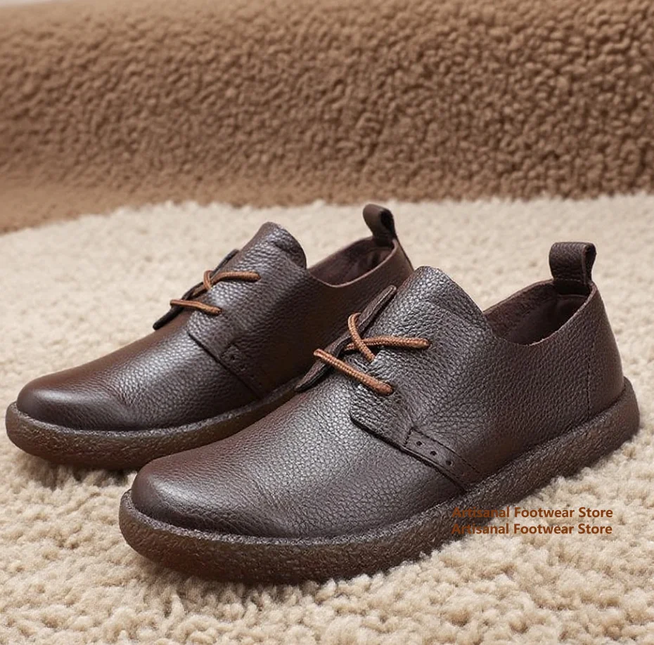 

Soft Leather Flats Men's Leather Lace Up Shoes Men's Stylish Handmade Men's Shoes Luxury High Quality Casual Shoes Men Shoes
