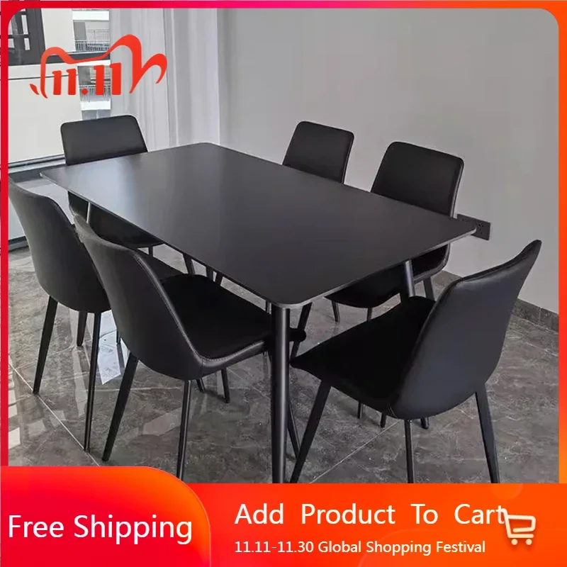 

Minimalist Black Dining Table Storage Accessories Vintage Reception Dining Table Waterproof Kitchen Mesa Plegable Furnitures