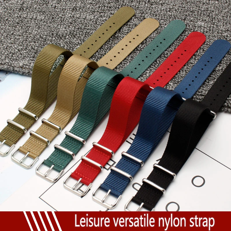 

Ribbed Watch Strap Nylon Military Watchband Braid Ballistic For Seiko IWC Citizen Tissot Men Fabric Bracelet 18MM 20MM 22MM 24MM