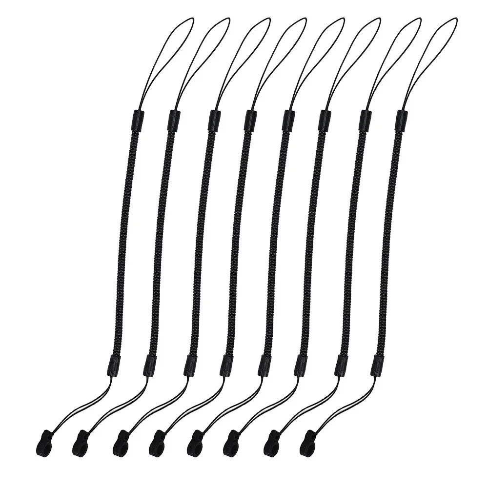 8pcs Lightweight Elastic Pen Lanyard Coil Practical Stylus Tether Retractable Pen Leash Drawing