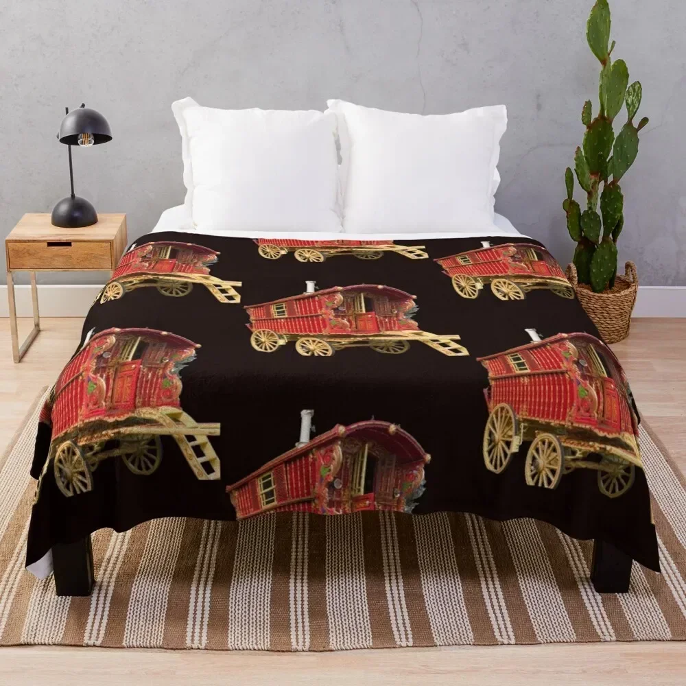 

traditional wagon vardo Throw Blanket Sofa Throw Furry Furrys Soft Beds Blankets