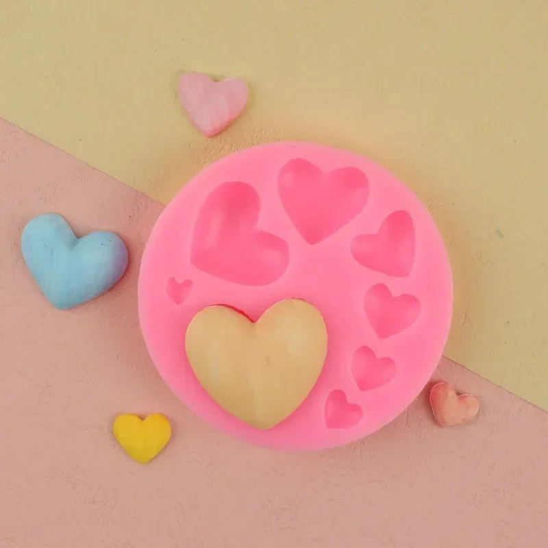 DIY Colored Heart Sweetheart Chocolate Candy Heart Silicone Gummy Mold Cake Decoration Baking Accessories Tools Kitchen Supplies