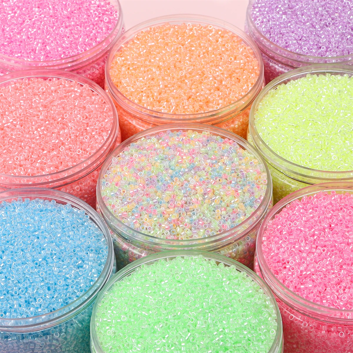주얼리 제작용 야광 유리 시드 비즈, 투명 내부 색상 비즈, 수제 DIY 액세서리, 700 개/로트, 2.5mm